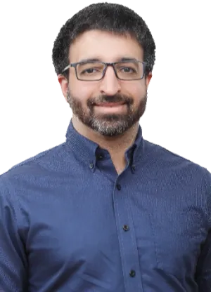 A picture of Husain Alzeera doing his best to look professional.